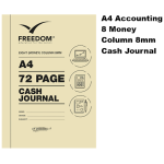 72 pages A4 Accounting Books 8 Money Column Cash Journal 